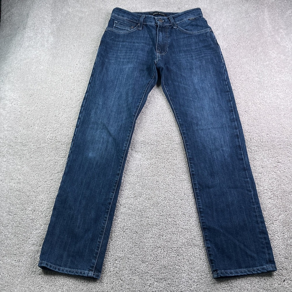 Mavi Jeans Zach Mens 29x32 Blue Straight Leg Dark Wash Stretch Denim Classic